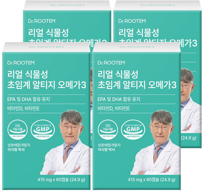 닥터루템 리얼 식물성 초임계 알티지 오메가3, 60정, 4개