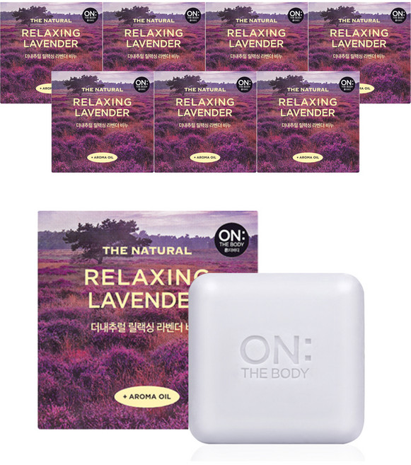 온더바디 더 내추럴 릴랙싱 비누 라벤더, 90g, 8개