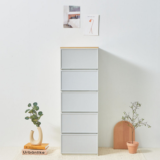 씨밀렉스 래폴드 모듈서랍장 레귤러 L, 5단, 무디파스텔그레이