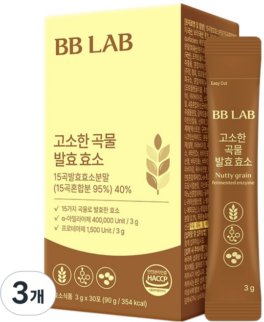 비비랩 고소한 곡물 발효 효소 30p, 3개, 30회분