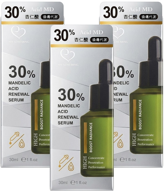 MY SCHEMING 我的心機 30%杏仁酸淨透煥膚精華, 30ml, 3件