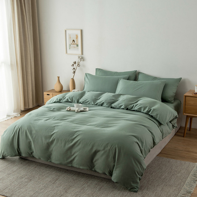 台灣製 素色舒柔棉床包枕套組