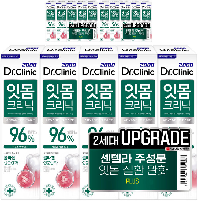 2080 닥터크리닉 잇몸치약 투, 140g, 15개