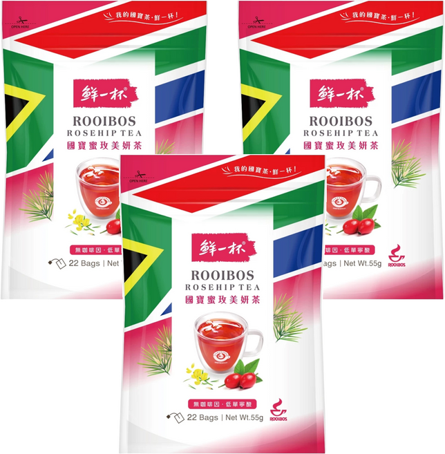 鮮一杯 國寶蜜玫美妍茶, 22包, 3袋, 2.5g