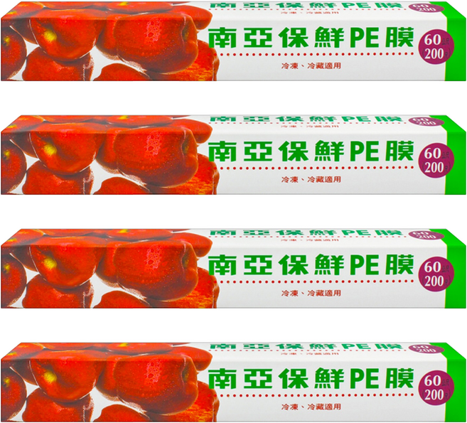 南亞 PE保鮮膜 家庭用, 60m, 4盒