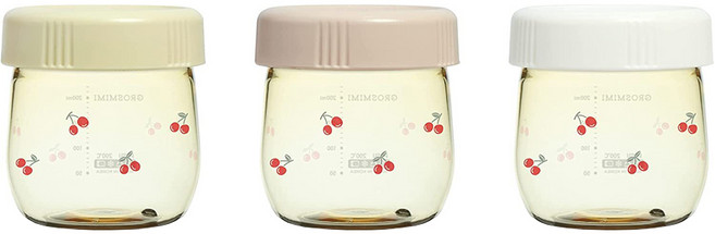 GROSMIMI 副食品保鮮盒, 純金色 + 玫瑰金 + 白色, 250ml, 1組