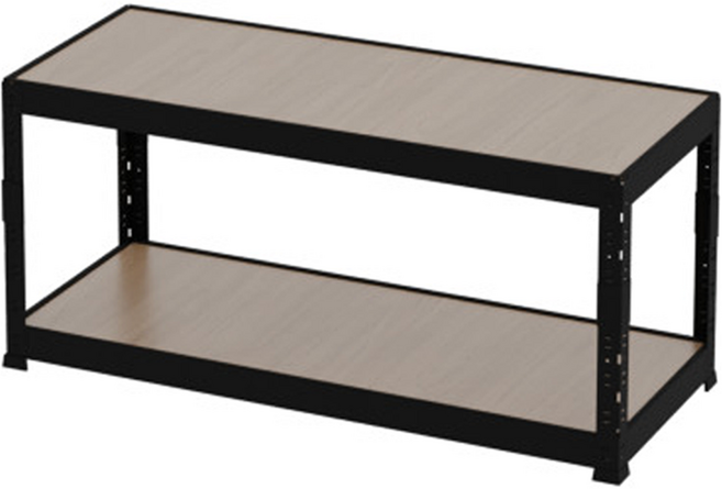 랙셈블 국내 제조 조립식 선반, 블랙, 2단