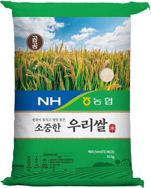 2025년산 햅쌀 곰곰x농협 소중한 우리쌀, 10kg, 1개, 상