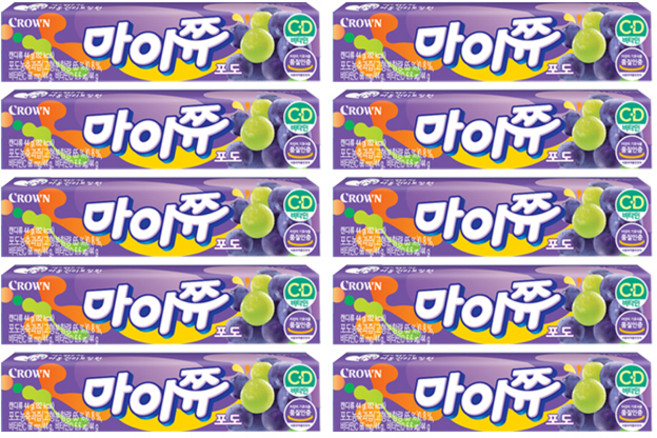 크라운 마이쮸 포도, 44g, 10개