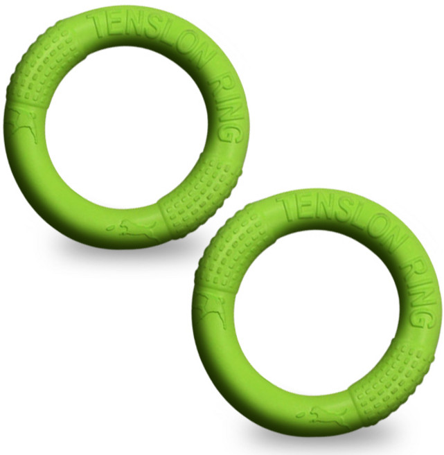 드방스 강아지 프리스비 링 장난감 스몰, 그린, 2개