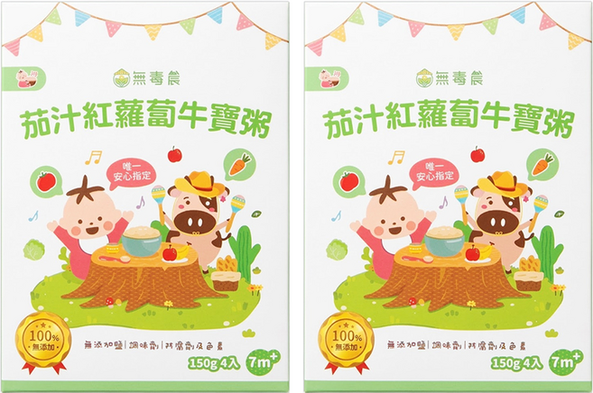 粥寶寶 茄汁紅蘿蔔牛寶粥 7個月以上, 600g, 2盒