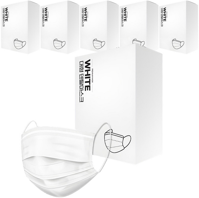 프로월드컵 PWX 덴탈마스크 대형, 200개입, 6개, 화이트