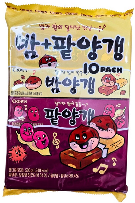 크라운 밤양갱+팥양갱, 500g, 1개