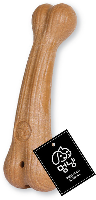 멍냥 반려동물 프리미엄 우드스틱 장난감 뼈다기, 나무색, 1개