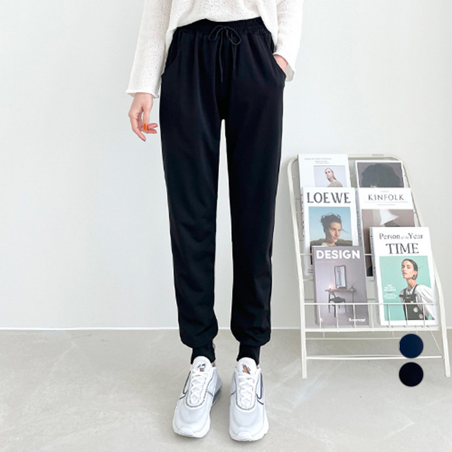 잘빠진 여성용 냉감 통기성 썸머 밴딩 쿨 조거 팬츠