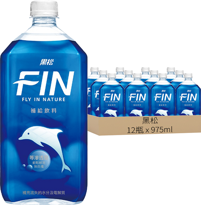 黑松 FIN 補給飲料, 975ml, 12瓶