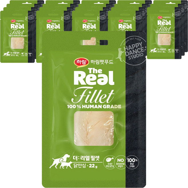 하림펫푸드 전연령 반려동물 더리얼 필렛 습식사료 닭안심, 22g, 20개