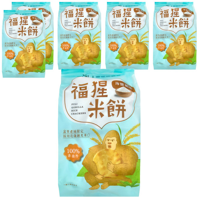 富里鄉農會 福猩米餅 海鹽風味 富里產地限定 採用花蓮越光米 非油炸, 150g, 6袋
