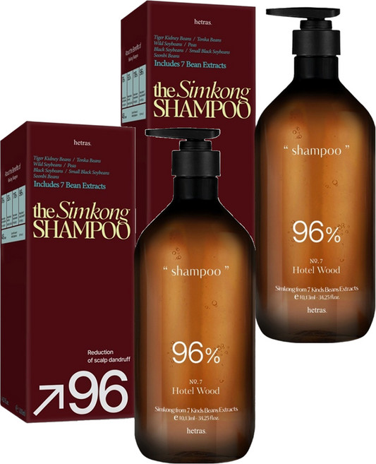 헤트라스 심콩 두피볼륨 탈모완화 기능성 샴푸 호텔우드향, 1.013L, 2개