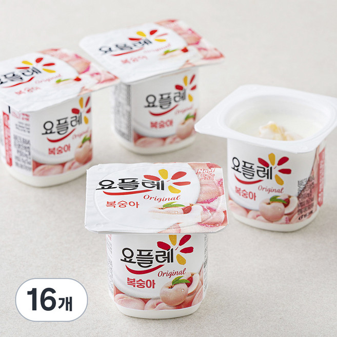 요플레 복숭아 멀티 4p, 340g, 4개