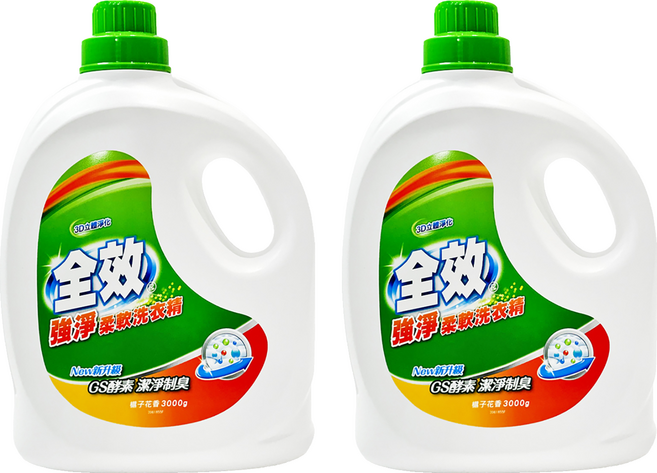 毛寶 全效強淨柔軟洗衣精 槴子花香, 3kg, 2桶