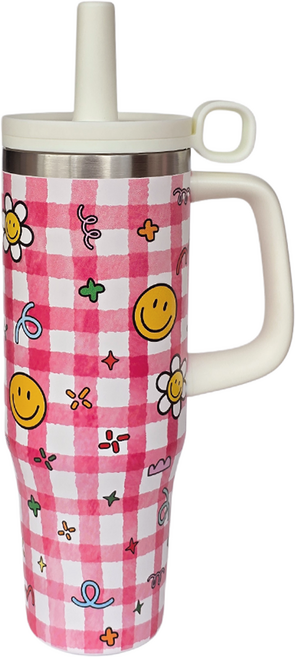 아보드 언제나 스마일 데일리 텀블러, 레드, 1개, 1.2L