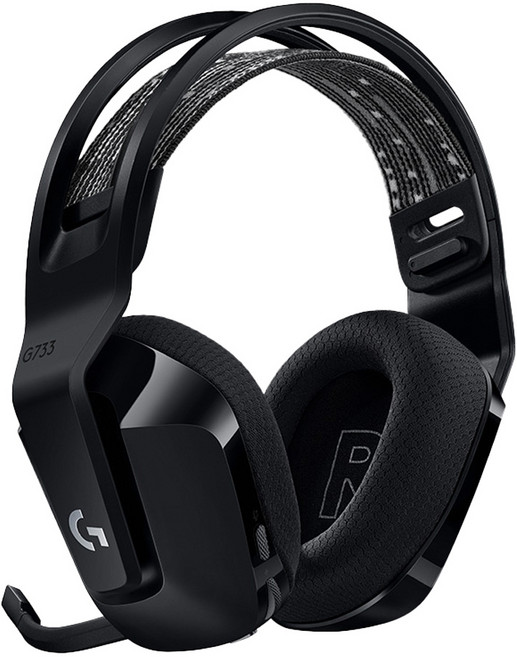 Logitech G 羅技G G733 LIGHTSPEED 無線電競耳機麥克風 輕量化設計 柔軟耳墊 29小時續航, 黑色