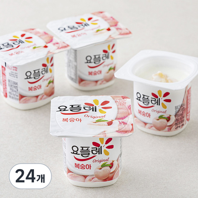 요플레 복숭아 멀티 4p, 340g, 6개