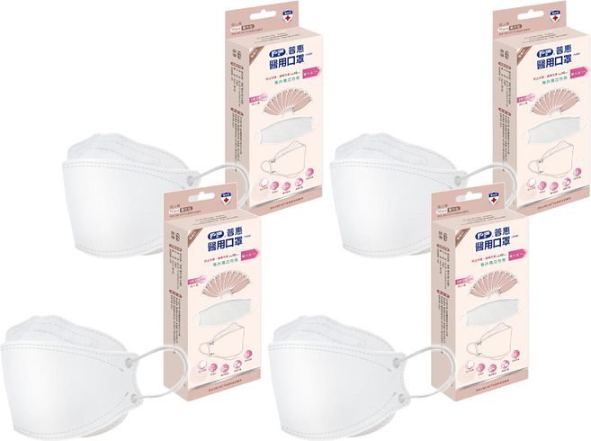 PERFECT 普惠醫工 韓版KF94 醫用口罩 成人款, 天使白, 10片, 4盒