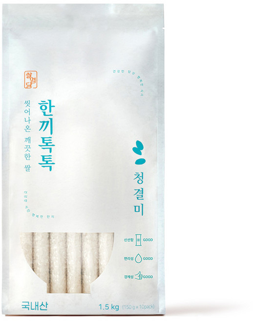 쌀명당 씻어나온 한끼톡톡 청결미 상등급, 1.5kg, 1개