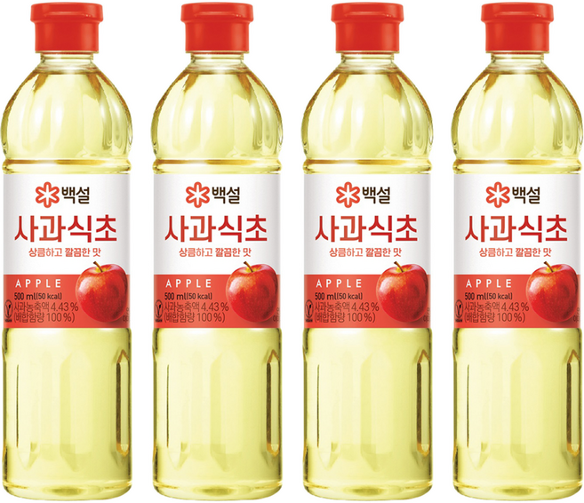 백설 사과식초, 500ml, 4개