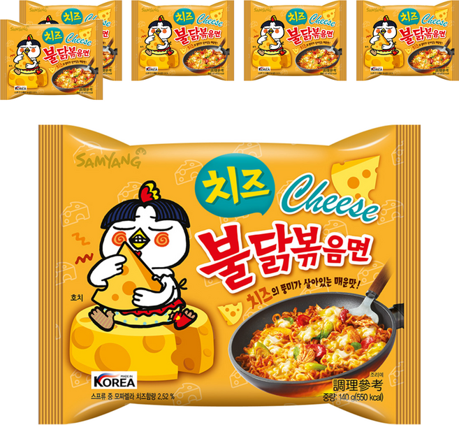 Samyang Foods 三養 Buldak 火辣雞肉風味鐵板炒麵 起司風味 140g, 6包