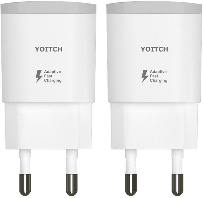 요이치 USB 고속 아답터 유선충전기 케이블미포함, 화이트, 2개