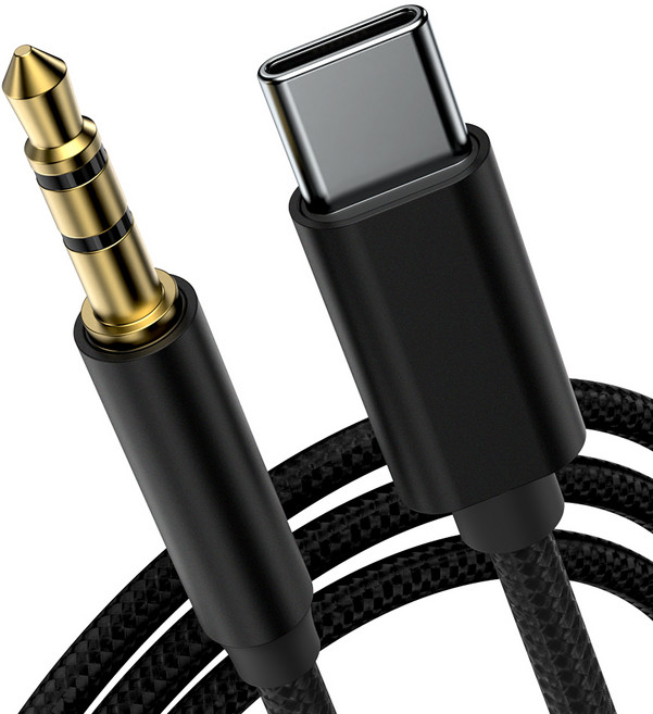 구스페리 C타입 AUX 차량용 케이블 3.5mm, 블랙, 1개