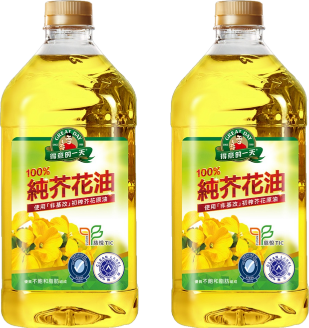 得意的一天 100%純芥花油, 1.58L, 2瓶