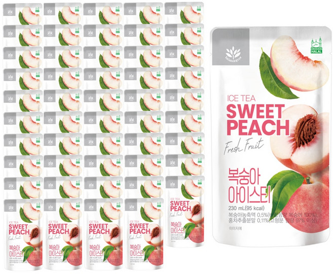 발란스그로우 복숭아 아이스티, 230ml, 50개
