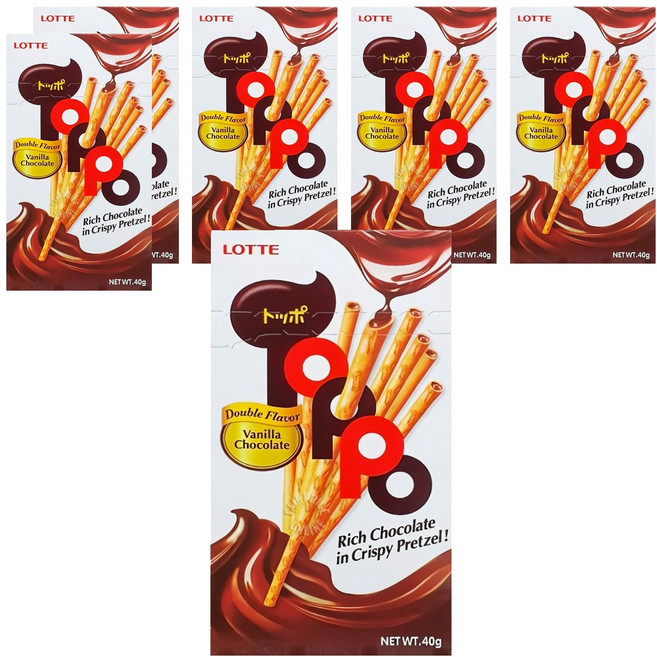 Toppo 夾心餅乾棒 巧克力口味, 40g, 6盒