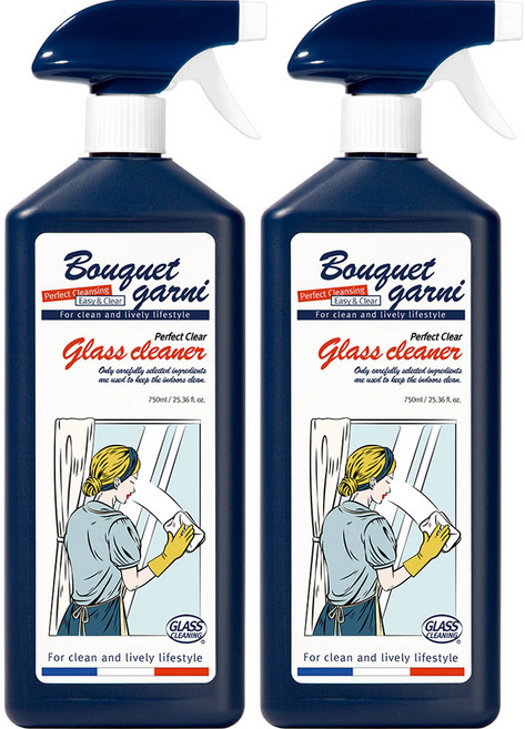 부케가르니 퍼펙트 클리어 유리 세정제, 750ml, 2개