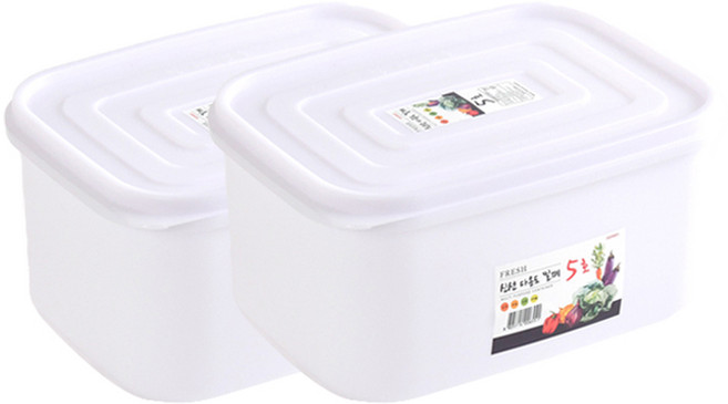 업소용 사각 탱크 백밀폐락 용기 5호, 6L, 2개