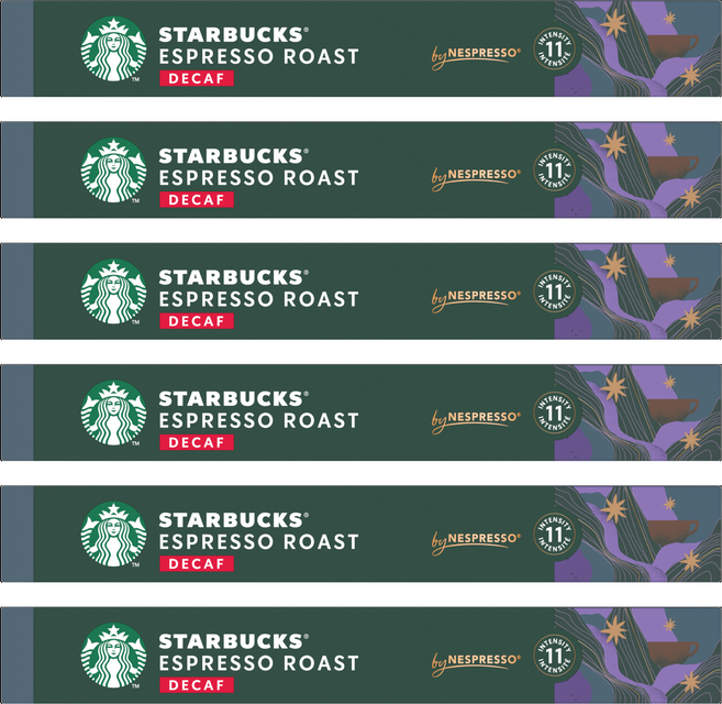 스타벅스 네스프레소 디카프 에스프레소 로스트 캡슐커피, 5.7g, 10개입, 6개