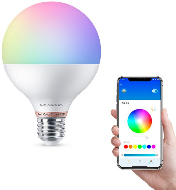 필립스 위즈 컬러 앰비언스 스마트전구 볼전구 e26 11W, 기타색, 1개