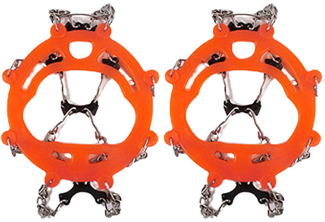 한별나라 등산 미끄럼방지 체인 휴대용 아이젠, 오렌지