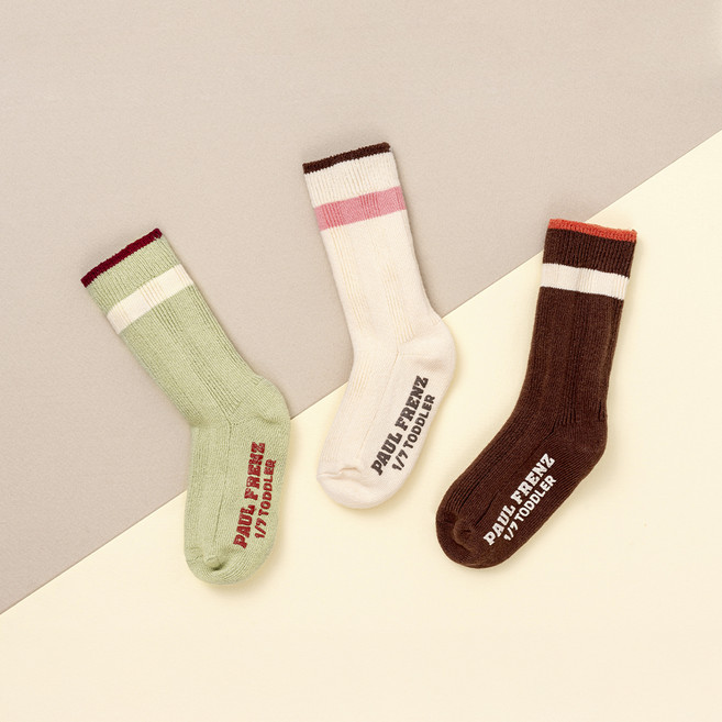 폴프랜즈 아동용 원사이즈 장목 양말 3켤레 세트
