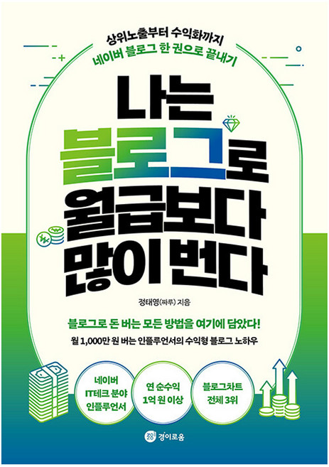 나는 블로그로 월급보다 많이 번다: 상위노출부터 수익화까지 네이버 블로그 한 권으로 끝내기, 경이로움, 정태영(짜루)