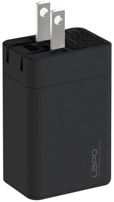 LaPO 65W氮化鎵迷你快充電源供應器, 黑, 1個