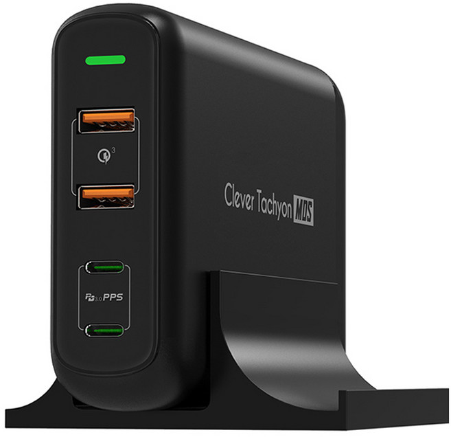 클레버 타키온 USB PD3.0 PPS 퀵차지 접지형 156W 고속 멀티 충전기 456PQ, 블랙, 1개