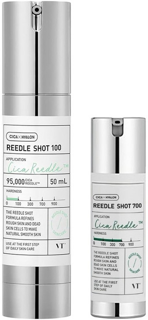 VT COSMETICS 老虎微晶精華組 Reedle SHOT 100 50ml + 700 10ml - 溫和去角質 舒緩修護, 60ml, 1組