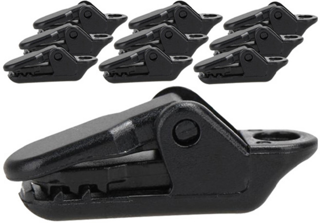 에쉬울프 텐트고정 미니 타프클립 10p, 블랙