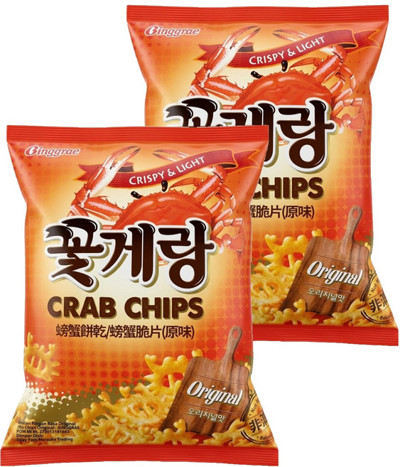 Binggrae 螃蟹餅乾 原味, 70g, 2包