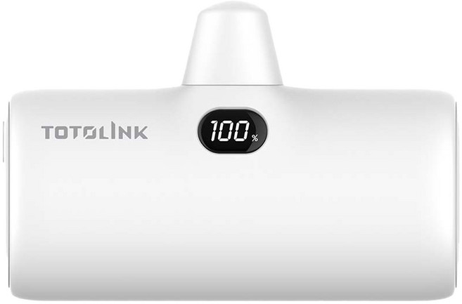 TOTOLINK iPuppy5000L 快充直插式行動電源 PD 20W LED顯示 4900mAh, 皓白色